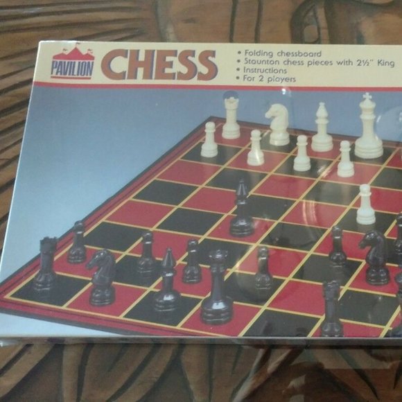 Vintage Pavilion CHESS Folding Chessboard Staunton - Picture 1 of 5